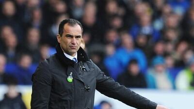 Manager Roberto Martinez of Everton looks on during the Premier League match between Everton and Swansea City at Goodison Park on March 22, 2014 in Liverpool, England. Chris Brunskill/Getty Images