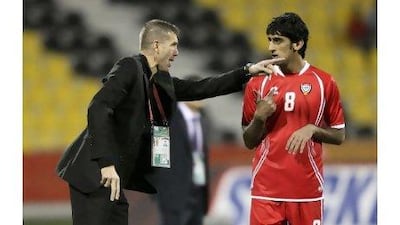 Srecko Katanec, left, hopes the UAE's young players will be given the chance to develop following his departure.