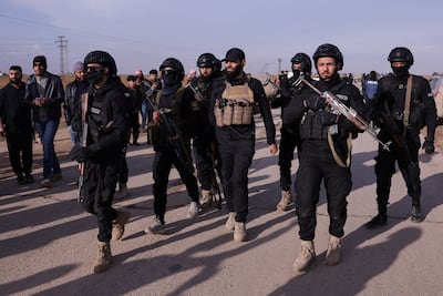 Syrian government internal security forces prepare to enter the city of Qamishli on February 3. Reuters