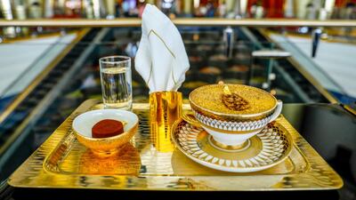 A 24K Italian gold cappuccino from the Burj Al Arab. Courtesy Jumeirah