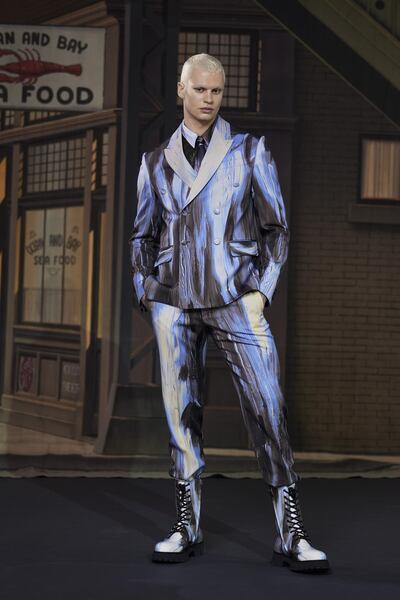 Moschino offered hand-painted clothes for autumn / winter 2021. Courtesy Moschino