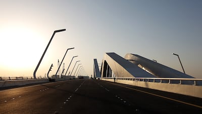 The bridge pictured a month before it officially opened. It has three arches and four traffic lanes on each side. Rich-Joseph Facun/The National