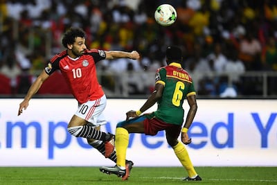 Egypt forward Mohamed Salah, left. Gabriel Bouys / AFP