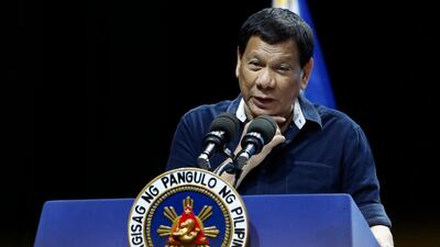 President Rodrigo Duterte has urged Filipino workers in Kuwait to return home. Wallace Woon / EPA
