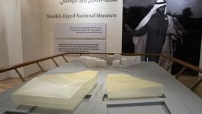 A scale model of the Sheik Zayed National Museum. This is part of the Cultural District to be built at Saadiyat Island.