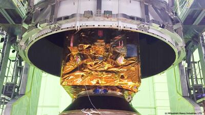 The Hope spacecraft is placed into the payload support structure. Courtesy: Emirates Mars Mission