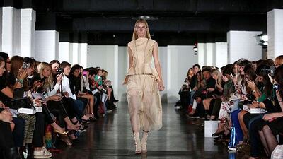 A model showcases designs by Willow on day one of London Fashion Week Spring/Summer 2013. Tim Whitby / Getty Images