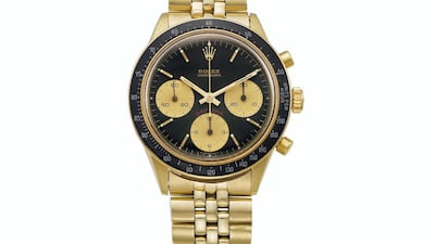 Rolex Reference 6241, Cherry Logo. Manufactured circa 1969. Price estimate: $380,000-580,000. Courtesy Christie's