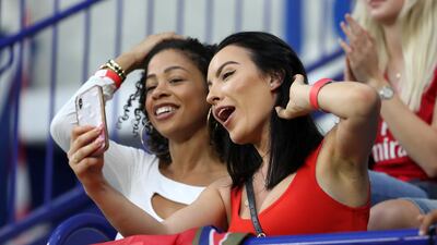 Arsenal fans at the Al Maktoum stadium in Dubai. Pawan Singh / The National