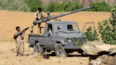 Fighters loyal to Yemen's government man a position on the front line. AFP