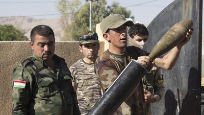The mortar, and other weapons, were recently captured from ISIL.