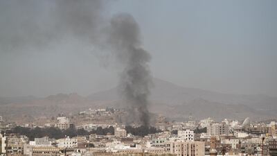 Smoke rises after an air strike in the rebel-held Yemeni capital Sanaa on December 15, 2017. Air strikes also targeted rebels on the west coast and in the southern province of Shabwa. Mohamed Al Sayaghi / Reuters