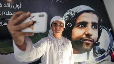 Another pupil at the live screening of Maj Al Mansouri's launch to the International Space Station. Chris Whiteoak / The National