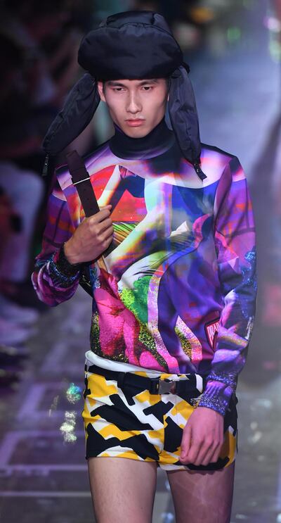 At Prada, few blushes were spared with knitted micro-shorts in retro 1960s patterns