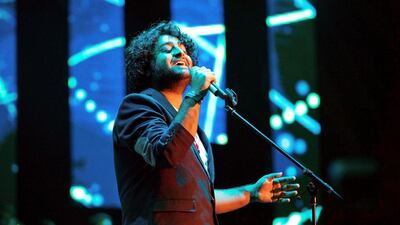 Arijit Singh performs in Dubai on January 15 – it was a sold-out show. Victor Besa for The National