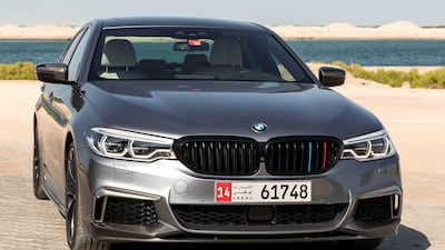 The BMW M550i xDrive in Abu Dhabi. Chris Whiteoak / The National