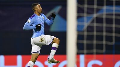 Jesus celebrates after scoring his team's first goal. Getty