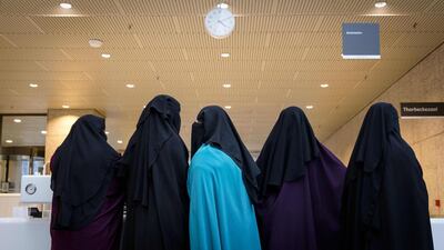 Visitors to the Second Chamber attend burqa debate in The Hague. AFP