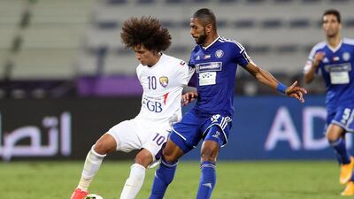 Omar Abdulrahman, left, once again got Al Ain back in control against Al Nasr last night. Ashraf Al Amra / Al Ittihad