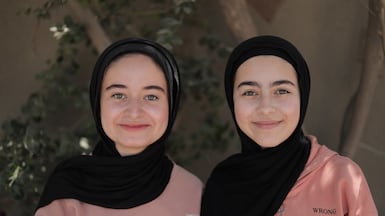 Tala Mousa, left, and her sister Farah, have won the Middle East section of the Earth Prize with their entry, called Build Hope. Photo: Earth Prize