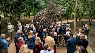 The Tree of Cherished Memories, a four-metre bronze sculpture by artist Jill Berelowitz, was unveiled on Wednesday at the National Memorial Arboretum in Alrewas, Staffordshire. PA