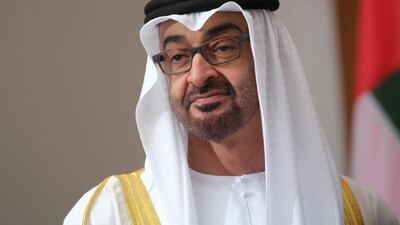 Sheikh Mohamed bin Zayed arrives at Schloss Bellevue in Berlin, Germany. Getty Images