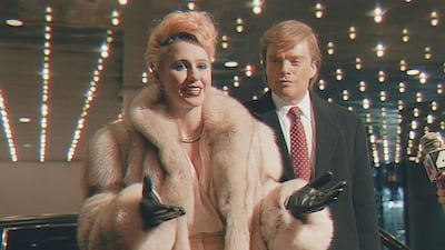 Maria Bakalova and Sebastian Stan star in The Apprentice. Photo: Apprentice Productions Ontario Inc