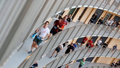 Competitors in the Vortex race near Lausanne, western Switzerland. Reuters