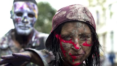 Revellers start the day’s celebrations as Notting Hill Carnival begins in London, England. The Notting Hill Carnival has taken place every year since 1966 in Notting Hill in northwest London and is one of the largest street festivals in Europe with more than a million people expected over two days. Ben A Pruchnie / Getty Images