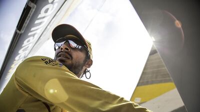Emirati sailor Adil Khalid, trimmer and helmsman aboard Azzam, will miss Leg 4 to Auckland due to a stomach virus. Ian Roman / Abu Dhabi Ocean Racing
