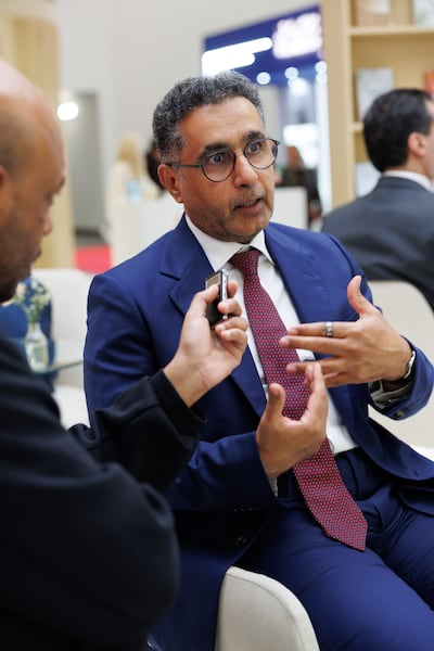 Saeed Al Tunaiji, executive director of the Abu Dhabi Arabic Language Centre, speaks to The National at the Frankfurt International Book Fair about the upcoming Digital Arabic Library initiative. Photo: Zoran Mircetic / Abu Dhabi Arabic Language Centre