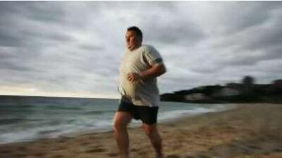 Erik de Haart runs on an Australian beach in preparation for the race through Chile's Atacama Desert next March.