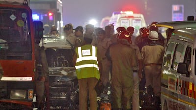 Police and firefighters were at the scene. Reuters