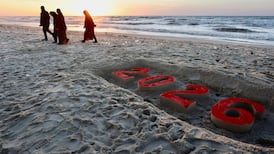 The beach in Gaza city on New Year's Eve. AFP
