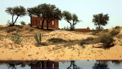 The view from the patio from one of the Al Khaimah Tented Pool Villa units at the Banyan Tree Al Wadi resort in Ras al Khaimah.
