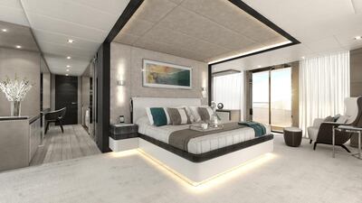 The yacht has seven rooms. Courtesy Gulf Craft