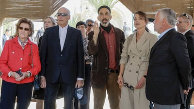 Queen Sonja of Norway, King Harald V of Norway, Prince Ghazi bin Muhammad (King Abdullah II's cousin and his chief advisor on religious and cultural affairs), Queen Rania of Jordan, and King Abdullah II of Jordan arrive at the baptism site of al-Maghtas, where Jesus is believed by Christians to have been baptised by John the Baptist, on the Jordan river. AFP