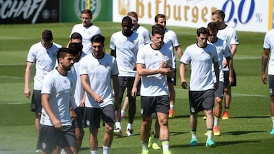 World Cup champions Germany, pictured on their training camp in Switzerland, are one of the many teams yet to announce their final 23-man squad. Patrik Stollarz / AFP