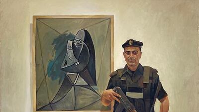 In his 'Picasso in Palestine' paintings, Hourani considers the politics around loaning artwork to Palestine. Courtesy the artist and Zawyeh Gallery