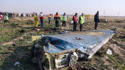 Debris from the Ukrainian airliner that crashed shortly after take-off near Imam Khomeini airport in the Iranian capital Tehran. AFP