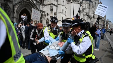 Police made dozens of arrests as demonstrators outside the Court of Appeal held up banners expressing support of Palestine Action, in defiance of the court's ruling. Reuters