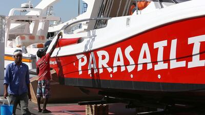 The Dubai International Boat Show will feature three interactive zones – sailing, watersports and fishing – where visitors can receive expert opinions and view products. Pawan Singh / The National