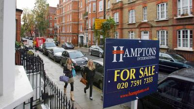 Property for sale on Flood Street in the Chelsea neighborhood of London. Buyers from outside the UK bought 49 per cent of all properties worth more than £1m in central London last year. Suzanne Plunkett / Bloomberg News