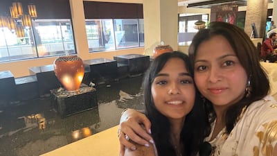Shanessa Dsouza, pictured with her mother Preethi, is in favour of the UAE's social media ban for under-15s. Photo: Preethi Dsouza