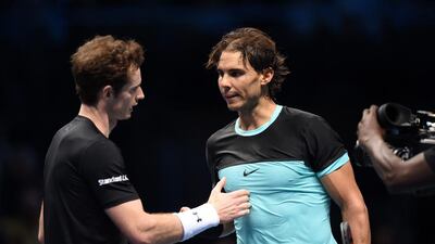 Rafael Nadal shakes hands with Andy Murray after completing the victory. Tony O’Brien / Reuters