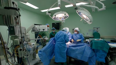 Patients admitted to hospital with Covid-19 had previously shown a high risk of VTE of between 9 per cent and 26 per cent, despite the use of preventative drugs. Mike Young / The National