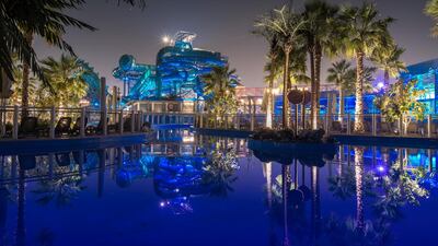 Laguna Waterpark is offering intrepid campers the chance to bed down at the Dubai attraction. Courtesy Laguna Waterpark