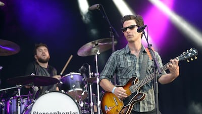 Kelly Jones (R) and Jamie Morrison (background) from British rock band Stereophonics. AFP
