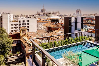 Casa Brera's rooftop pool offers Duomo views. Photo: Marriott