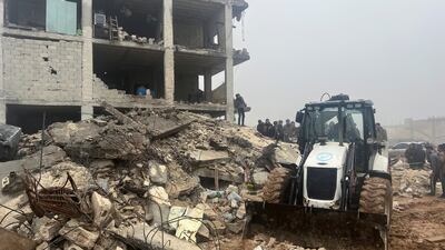 Destruction in the rebel-held town of Jandaris, Syria. Reuters